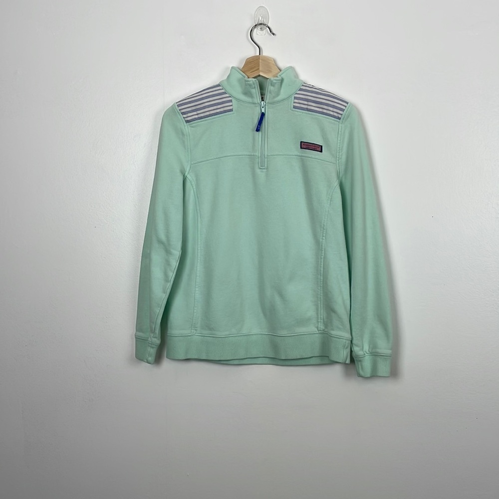 Vineyard Vines Martha's 1/4 zip pullover shirt jacket women Small pastel green